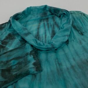 Soft Surroundings Turquoise Tie Dye Cowl Neck Tunic Top Petite Small Super Soft